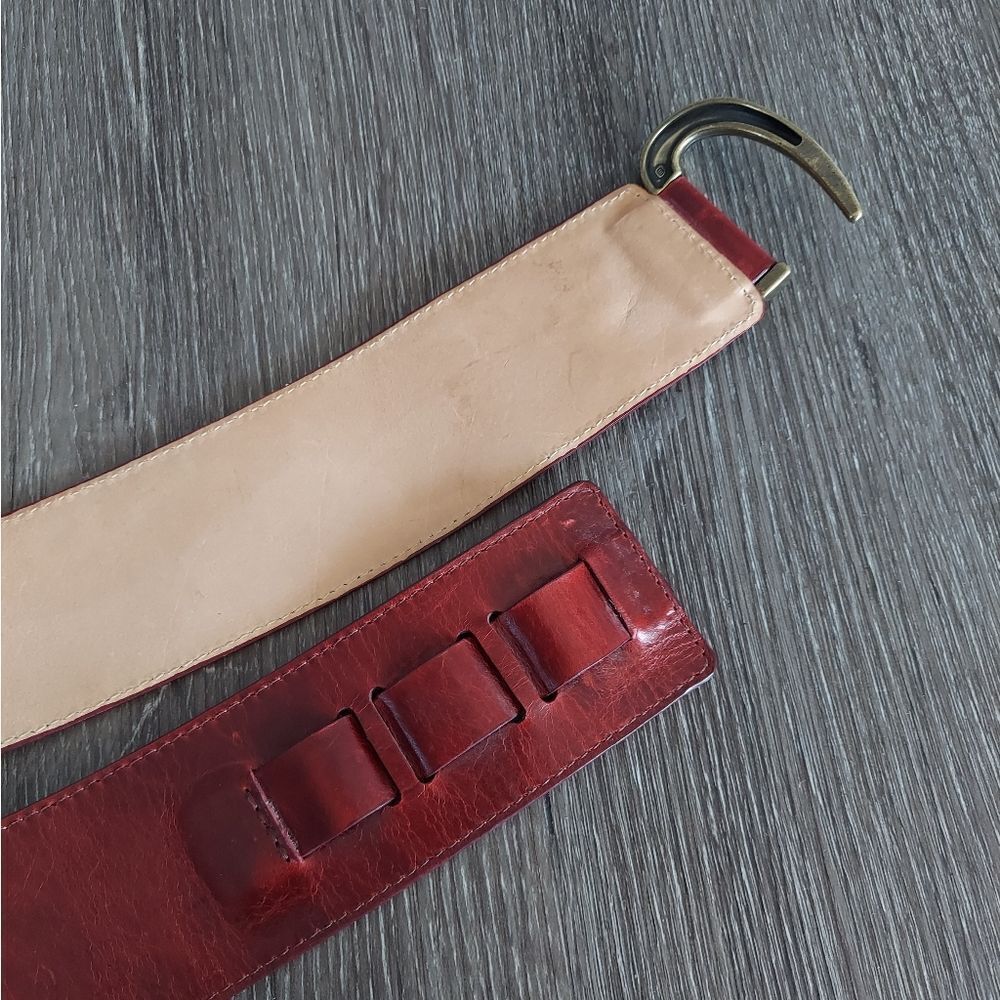 Brave Red Leather Belt Large - Picture 3 of 6
